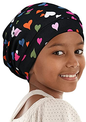 Alnorm Gelockte Mädchen-Schlafmütze Satingefütterte Haarhauben mit verstellbarem Komfort-Gummiband für Jugendliche, große Kinder