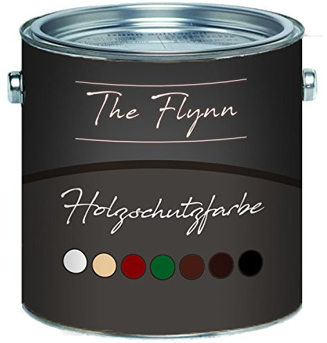 The Flynn einzigartige Holzschutzfarbe schnelltrocknend und wetterbeständig - Schutz vor Verwitterung in Weiß, Beige, Schwedenrot, Grün, Dunkelbraun, Rotbraun und Schwarz (1 L, Hellgrau)
