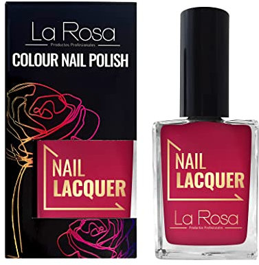 LaRosa Smalto per unghie - Colore energetico con copertura adeguata - Formula durevole - Buona consistenza - Facile applicazione con pennello ben sagomato - Lampone 15 ml