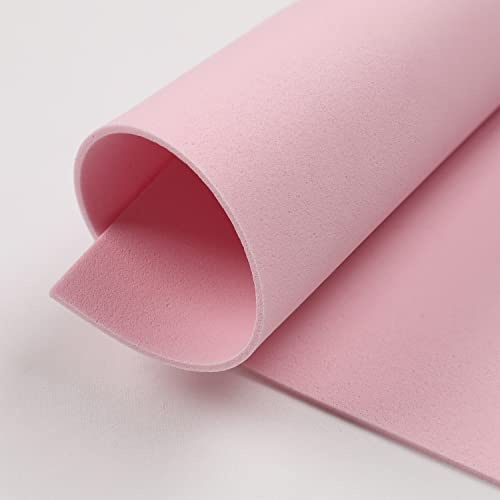 Mondo Tessuti - Tessuto Gomma Crepla al Metro. Altezza 1 Metro. Tessuto in Schiuma Moosgummi Spessore 2mm. Perfetto per ogni tipo di Modellazione. (Rosa Chiaro)