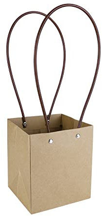 SIQITECH Geschenktasche Kraftpapier 12 Stück Geschenkbox Blumen Geschenktüte Wasserdicht Verpackungstasche Lange Griff Geschenktaschen für Valentinstag Geburtstag Weihnachten