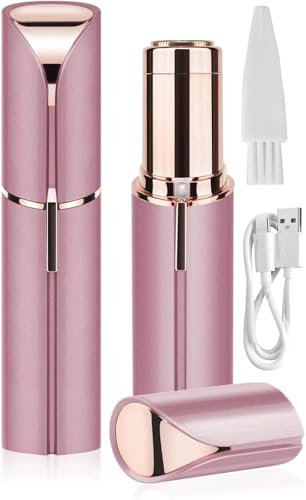 Ansiktshårborttagare för kvinnor, USB elektrisk ögonbryn rakning, smärtfri ögonbryn trimmer kvinnor för kropp ansiktshår läppar haka, ögonbryn trimmer strömbrytare med LED-ljus