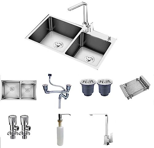 Fregadero cocina,fregadero de acero inoxidable,fregadero bajo encimera,fregadero sobre encimera,fregadero de servicios de acero inoxidable independiente,fregadero de acero inoxidable de 2 ( Size : 30*