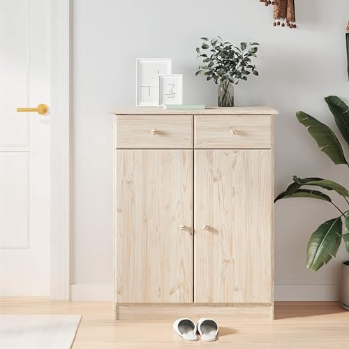 ZEYUAN Schuhschrank ALTA 77x35x96 cm Massivholz Kiefer, Schuhbank, Shoe Rack, Schuhe Schrank, Schuhkommode, Mehrzweckschrank, Schuhregal - 353925