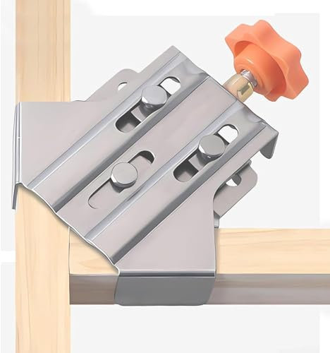 90 Degree Right Angle Clamp for Woodworking,Multipurpose Stainless Steel T-shaped Clamp,Single Handle 90 Degree Corner Clamping Tool with Adjustable Swing Jaw, Gifts for Men Dad (Open Type)