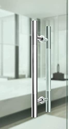 Robuster Push-Pull-Türgriff aus gebürstetem Edelstahl 304 mit rundem Rohr/Glastürgriff/Scheunentor-Schiebegriff, Armlehne, universeller Treppenhandlauf für den Innen- und Außenbereich (Größe: 600 ×
