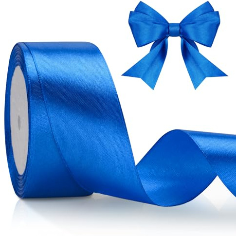 jijAcraft Satinband Dunkelblau 40mm Schleifenband Dekoration Hochzeit Weihnachten, 22m Dekoband Dunkelblau, Navy blau Geschenkband Stoffband für Weihnachten, Taufe, Hochzeit, Geschenkverpackung