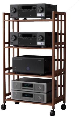 mueble equipo hifi Estante de audio y video de 4 niveles, soporte for altavoces multimedia, unidad de almacenamiento de componentes for gabinete estéreo de TV, consola de juegos, reproductor de CD, am