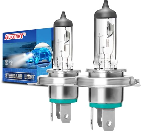 ALKOREY-H4 9003 12V 60/55W P43T Car Headlight Bulb,Auto Halogen Lamp,3300K Hight/Low Beam HeadLamp Light，2 Pack