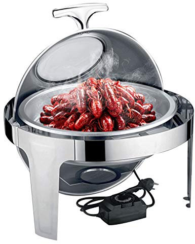 Scaldavivande Scaldavivande Buffet Elettrici e Riscaldatori, Scaldavivande Roll-Top da 6 Litri con Coperchi per Cucina Feste Banchetti Cena 400 W () Decorazione