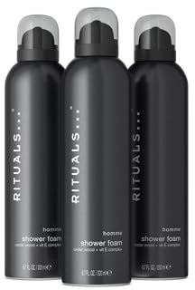 RITUALS Shower Foam Homme, value pack - Gel with Cedar Wood and Vitamin E - Powerfully Cleansing Foaming Gel - 3 x 200ml