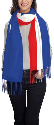 Warmer Kaschmir-Schal für Damen, Motiv: Flagge von Island, Pashmina-Gefühl, mit Quaste, Schwarz, Einheitsgröße