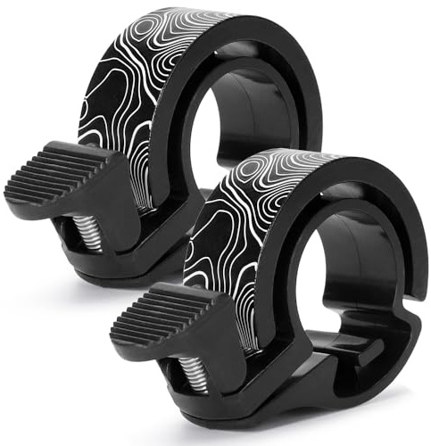 Campanello per bicicletta da mountain bike, per bici da corsa, mountain bike, e-bike, 120 db, mini campanello per manubrio da 22,2 – 24 mm, colore nero