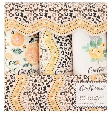 Cath Kidston Hand Cream Trio 3x 30ml, Moisturiser, Shea Butter, Orange Blossom Fragrance, Pocket and Travel Size, Vegan and Cruelty Friendly, Beauty Gift For Her