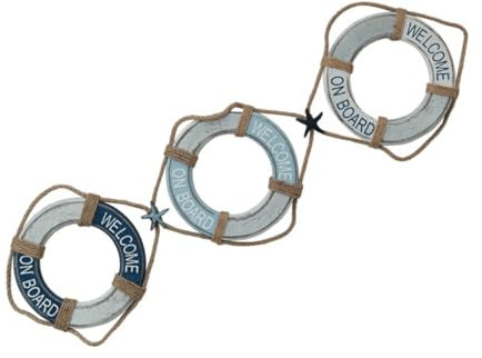 Warmhm Rettungsring Aus Holz Rettungsring Boje Nautische Artikel Schwimmbad Nautische Holztürschild Brett Pool Sicherheitsring Dekorative Ringe Zum Aufhängen Von
