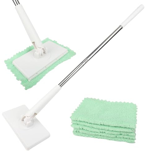 Mini Mop Praktischer Wischmopp, 93 cm Multifunktionaler Handtuchmopp, 360°Rotating Head Wischmopp, mit 5 Pads, Mini-Mopp für Wänden, Böden