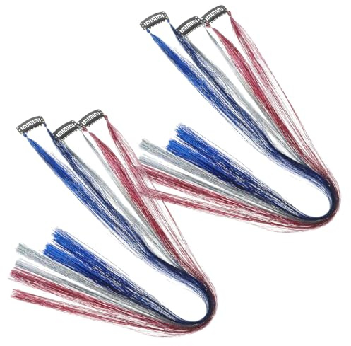 ABOOFAN 6pcs Hair Tinsel Extensions Sparkly Glitter Strands for Women Braiding Hair