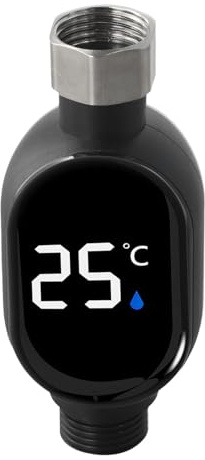 Zilimontt Waterproof Digital Display Shower Thermometer with Color-Coded Indicator for Baby Bath Safety, 0-99°C Range, /2 Inch Stainless Steel