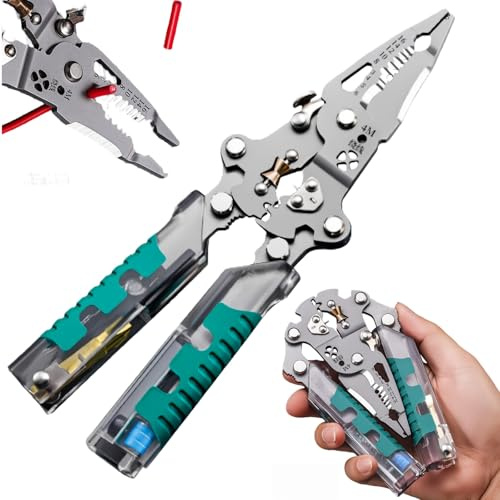 Electrical Pliers,Multifunctional Wire Strippers Electrical,Folding Stylus Scre/wdriver Wire Stripper,Multifunction Tester & Crimper,Wire Stripper Tool,Vo/ltage Testing Stripper Crimping Tool