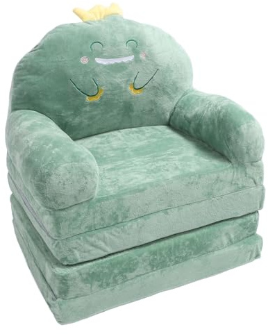 SUNGOOYUE Sofá de Dinosaurio, Silla Plegable y Cómoda para Jugar y Leer, Mini sofá Suave Transpirable para Niñas Niños, Tela de Esponja (Plegado en Cuartos)