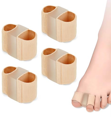 KLINNA 4 Pièces Écarteur d'Orteil Correction Hallux Valgus, Séparateur d'Orteil en Silicone avec 2 Anneaux, Séparateur d'Orteil Souple pour Correction Hallux Valgus, Soulagement de la Douleur