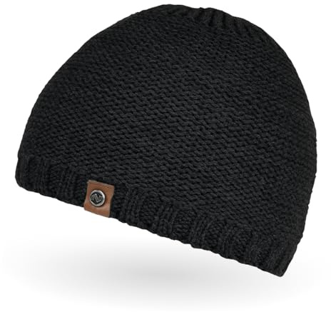 Neverless® Coole Herren Strickmütze mit Fleece gefüttert, Mütze mit Futter, Winter-Mütze