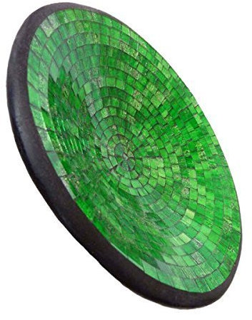 Mosaikschale Tonschale Glasschale Dekoschale Mosaik Kunsthandwerk Glassteine Deko rund XL Color Grün