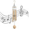 OSVINO 6 Tubes Carillons Vent Eoliens Suspendu Furin Crochet Décoration Nature Mélodieux Elégante Jardin Maison Cadeau,Or 90cm