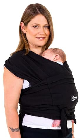 Koala Babycare Tragetuch Baby Neugeborene - Einfach Anzuziehen für Mütter und Väter - Babytrage Multi-Use Bis 9kg - Babytragetuch Schwarz