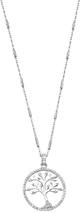 LOTUS SILVER Damenhalskette aus 925er-Sterlingsilber, Anhänger mit Baum des Lebens, raffiniertes Finish LP1780-1/1, Damen-Halskette, Geschenk zum Geburtstag, Jahrestag, Valentinstag, Mutter und mehr