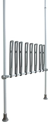 WENKO Stiefelhalter Herkules für 4 Paar Stiefel, Schuh-Ablage als Erweiterung zum Teleskop-System Herkules, 94 x 45 x 6,5 cm, Weiß-Grau