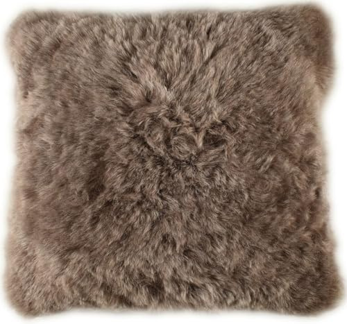 generisch Lammfell Kissen Taupe ca. 45 x 45 cm beide Seiten aus echtem Lammfell