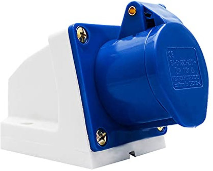 ExcInter 16A #113 240V 3Pin Blue Industrial Plug Sockets 2P+E Weatherproof IP44 Camping Caravan Industrial