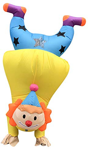 DAHAKII Funny Inflatable Clown Costume Party Blow Up Costume for Adult/St Patrick's Day Parade/Birthday Party (Clown Yellow)