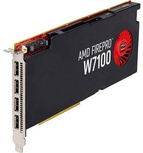 AMD FirePro W7100 8 GB GDDR5 upp till 160 GB/s PCIe Gen 3.0 x16 professionellt grafikkort – 3.3TFLOPS, 1792 kärnor, upp till 4 bildskärmar med DisplayPort 1.2 (vanlig låda) (Renoverad)