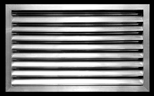 18w X 12h Aluminum Exterior Vent for Walls & Crawlspace - Waterproof & Rain Block - with Screen Mesh - HVAC Weather Grille [Outer Dimensions: 19.5w X 13.5h]