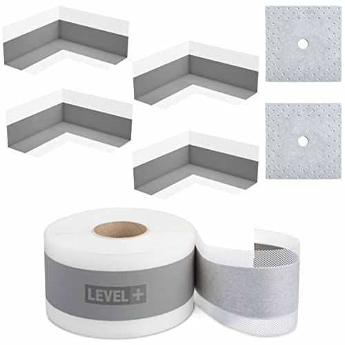 LEVEL PLUS Bandset Dichtset Dichtband Innenecken Wandmanschetten | Abdichtung unter Fliesen Dusche Bad Küche SET G2