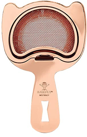 Barfly Fine Mesh Spring Strainer, Copper Plated