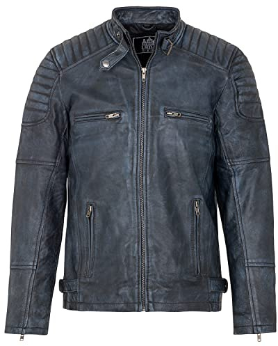 URBAN 5884 Ralf Giacca Pelle Uomo, Giubbotto in Vera Pelle Ovina Morbida e Resistente Uomo