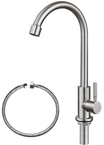 Bifordo Rubinetto solo per acqua fredda SUS304 Rubinetto in acciaio inossidabile per lavello da cucina