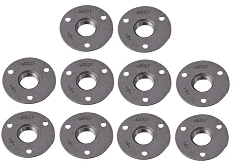 DOITOOL 10pezzi Flangia Filettata per Pavimento in Ferro Malleabile Raccordo Parete Flangia Parete per Mobili Industriali e Progetti