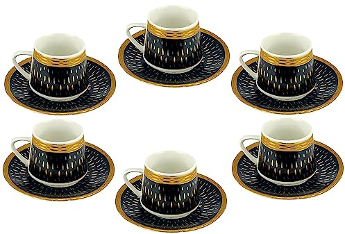 Neudorf modernes Mokka-Service JMD2115A Sunny für 6 Personen/Espresso-Service/Kaffee-Service/Porzellan Porselen/ 6 Tassen/ 6 Untertassen/teilweise in Handarbeit gefertigt (Muster Sunny)