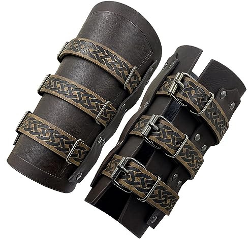 1 Paar Kunstlederstulpen,Mittelalterliche Armschützer,Renaissance Armschützer,Wikinger-Ritter-Armschienen