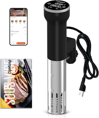 CATTLEMAN CUISINE Sous Vide Machines Wi-Fi, 1000W, IPX7 Waterproof, Immersion Circulator Precise Cooker, Suvee Cooker with Accurate Temperature&Timer Touch Control, Portable, Noise-free, Fast Heating