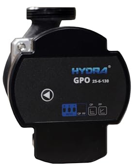 SUNEX Umwälzpumpe Heizung 6m Förderhöhe - Hydra GPO 25-6-130 Heizungspumpe Hocheffizienzpumpe DN25, 1 1/2 Zoll, 130 mm, 4 m³/h, 65W