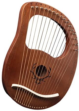 Hölzerne Mahagoni-Leier, 19 Saiten, Harfe, Musikinstrument mit Stimmwerkzeug, Geschenke, Lyra? Harfe für Anfänger