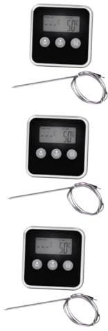 MAGICLULU 3stücke Digitales Bbq-thermometer Mit Lcd-anzeige Programmierbare Temperaturregelung Kabelloses Grill Und Ofenthermometer Temperaturalarm Für Und Lebensmittel Ohne Batterie Für