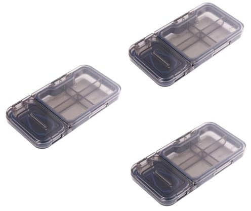 Gatuida 3Er-Box Pillentrenner Medikamententeiler Tablette Pillensplitter aufschnittmaschine Pillenschneider-Etui Tablettenaufbewahrungshalter tragbar Arzneimittel Schneidebox kleine Pille