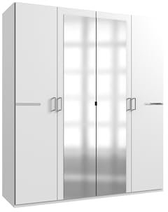 möbelando Drehtürenschrank >Anna< in Weiss - 180x208x58cm (BxHxT)