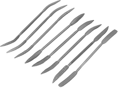 Lima per Raspa a Doppia estremità, Acciaio per Intaglio, Lavorazione del Legno, Lucidatura, 8 Pezzi, 8 Pollici, Set di Lega per Legno